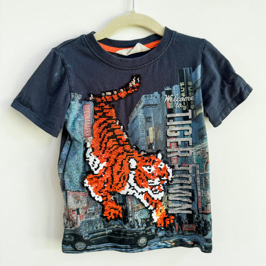 H&M Sequin Tiger Print T-Shirt (3-4yr)