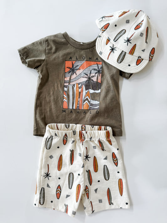 PL: Baby 3pc Set - T-Shirt, Shorts & Hat (9m)